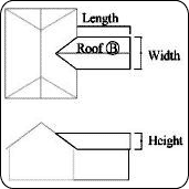 Diagram of angled roof